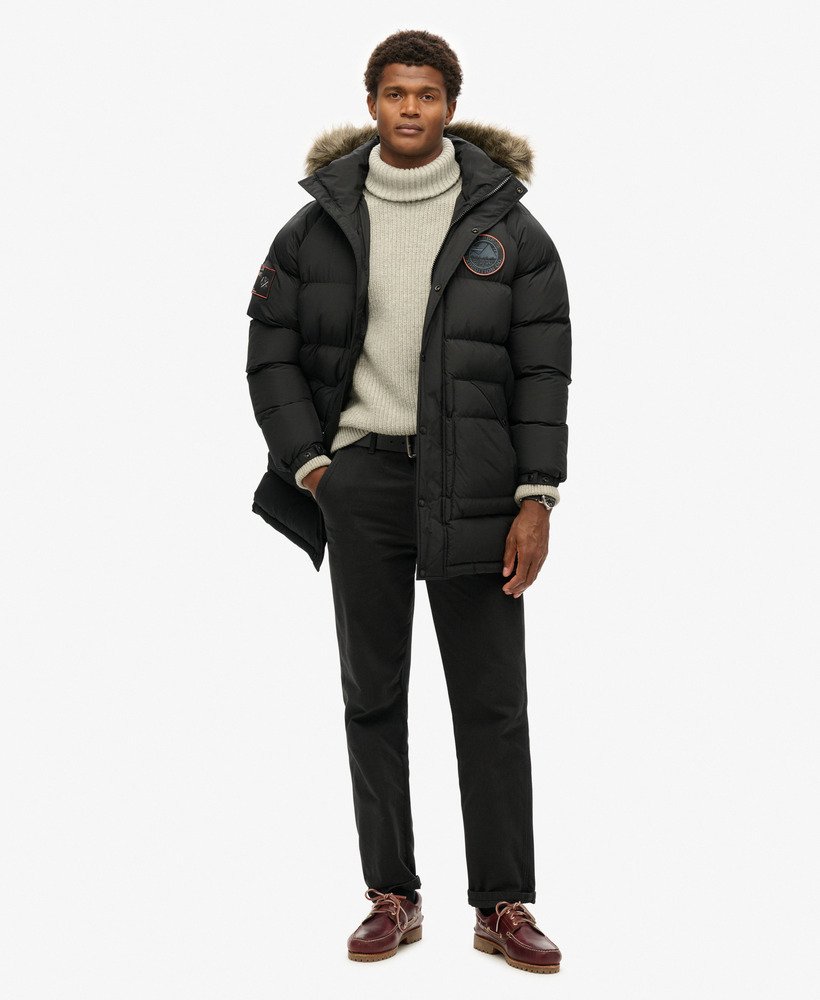 Everest Longline Baffled Parka | Jet Black