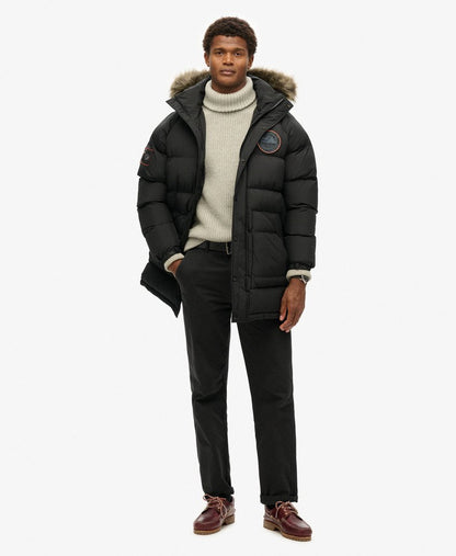 Everest Longline Baffled Parka | Jet Black