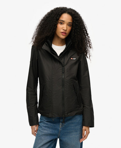 Hooded Mountain Windbreaker Slim Fit Jacket | Black