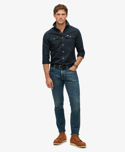 Cotton Workwear Long Sleeve Shirt | Eclipse Navy