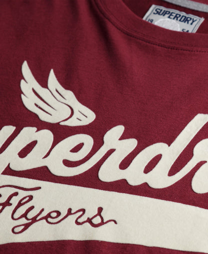 Flyers Script Tee | Port Red