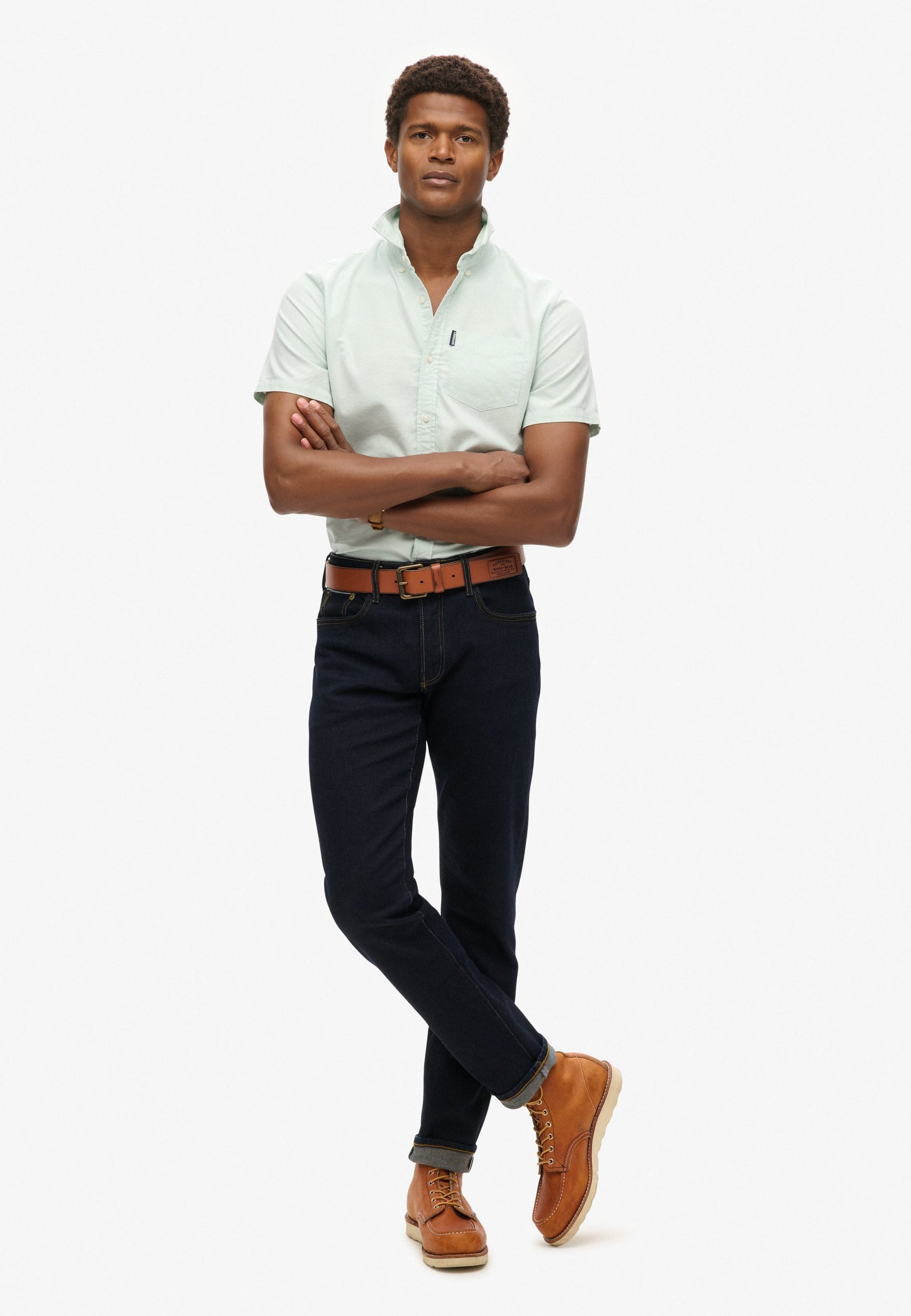 Vintage Oxford Short Sleeve Shirt | Light Green