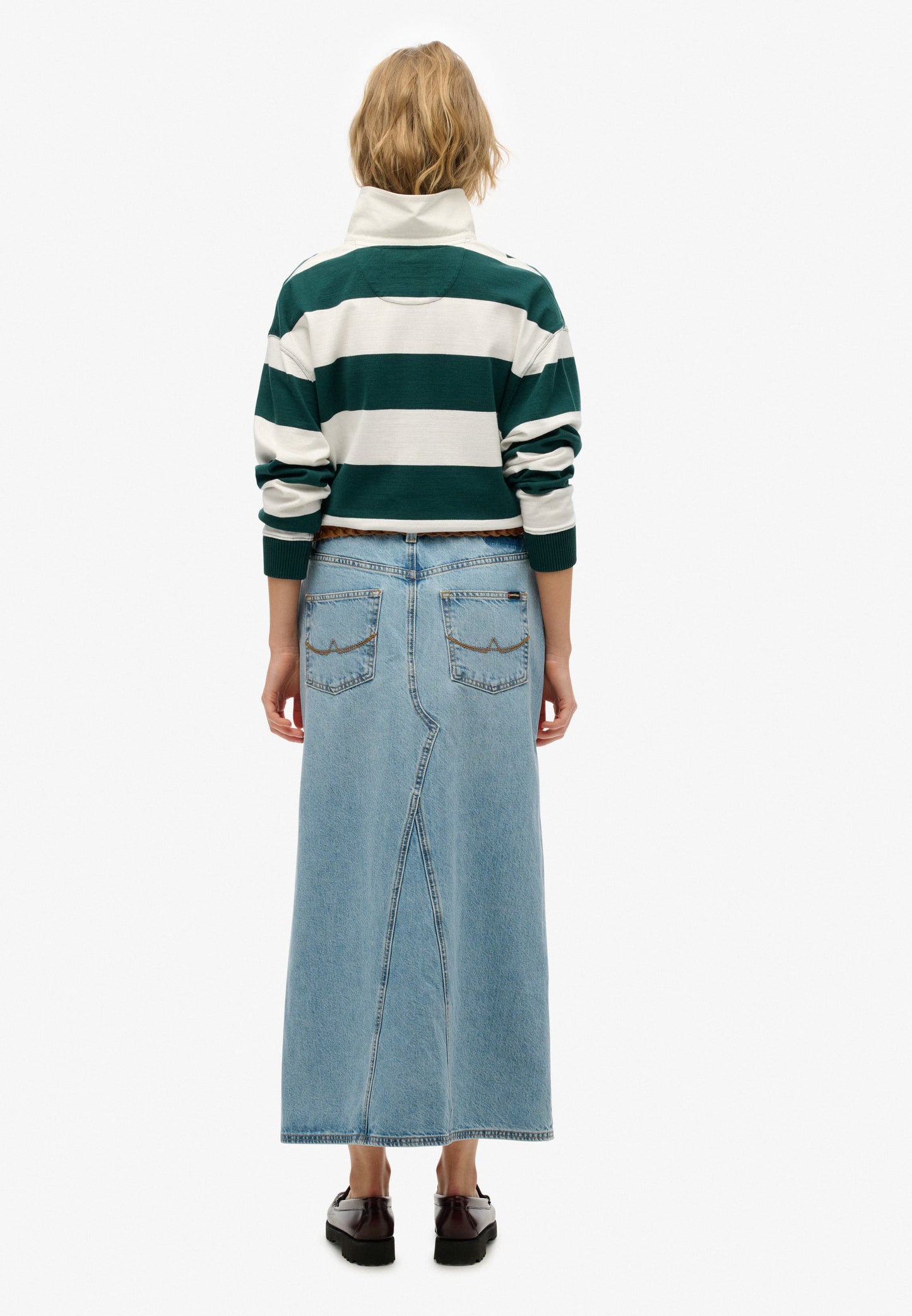 Denim Split Maxi Skirt | Beach Blue