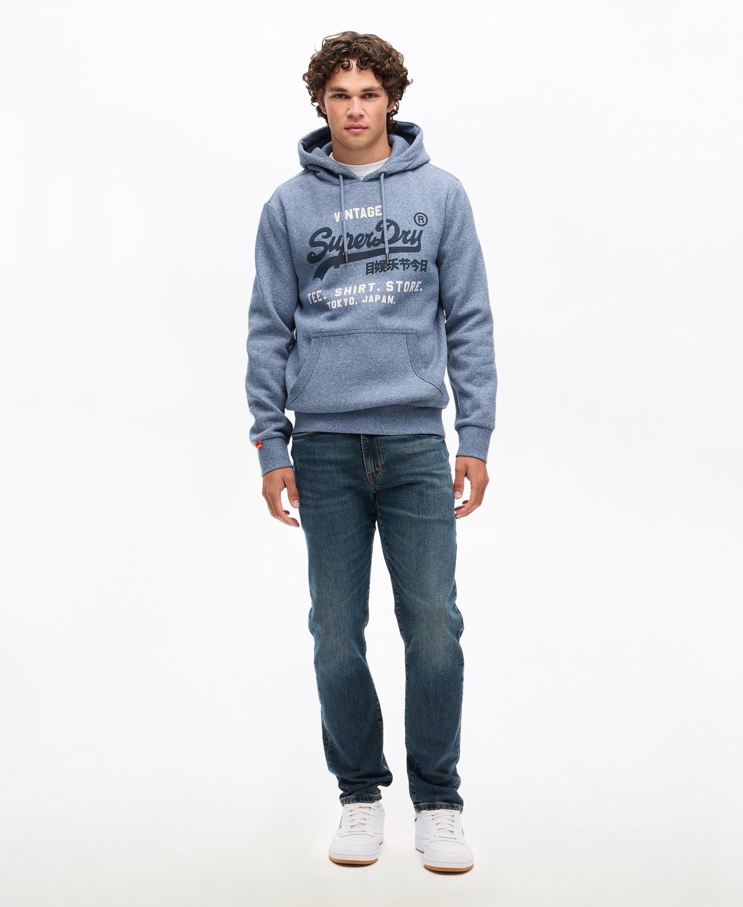 Vintage Logo Relaxed Hoodie | Tois Blue Grit