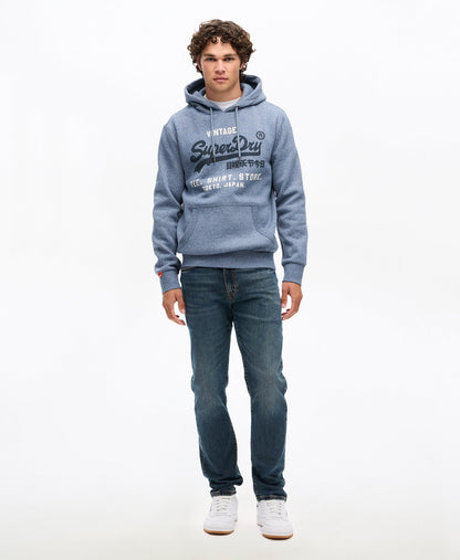 Vintage Logo Relaxed Hoodie | Tois Blue Grit