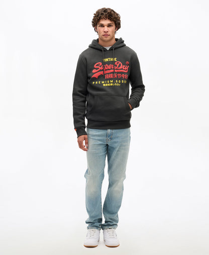 Vintage Logo Relaxed Hoodie | Washed Black