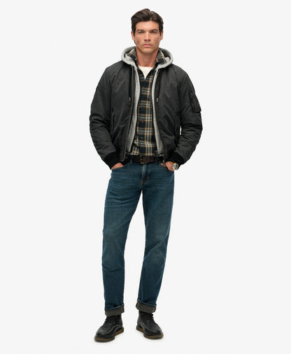 Military Ma1 Bomber Jacket | Washed Black