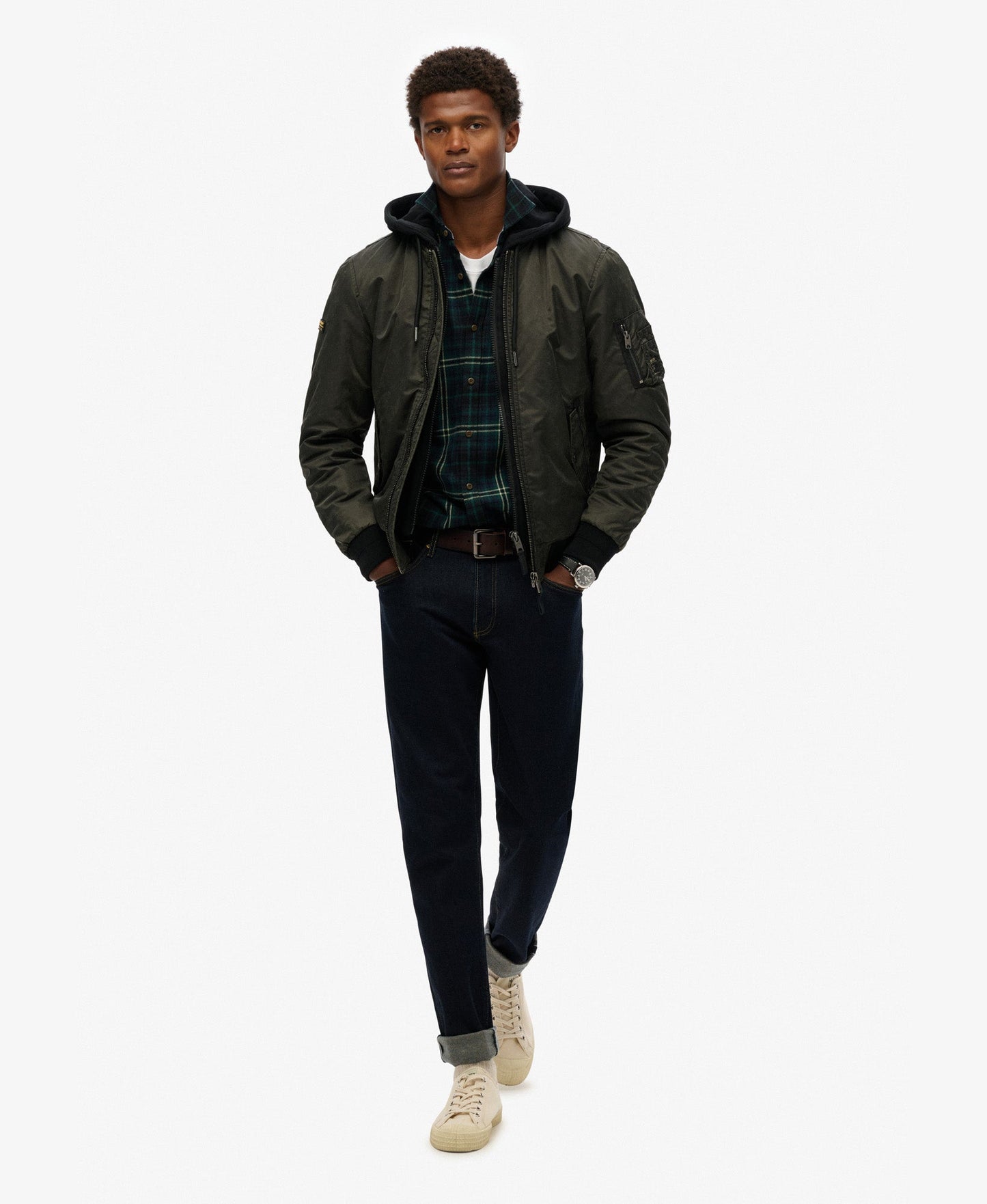 Military Ma1 Bomber Jacket | Washed Dark Green