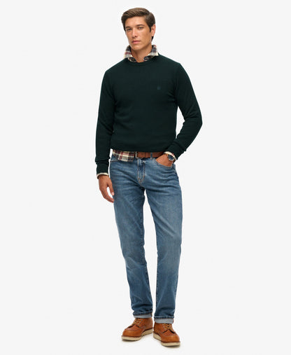 Essentials Cotton Jumper | Enamel Green Marle