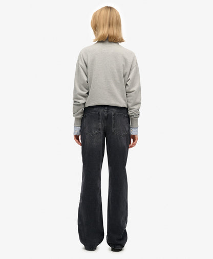 Mid Rise Wide Leg Jean | Overdyed Black 30