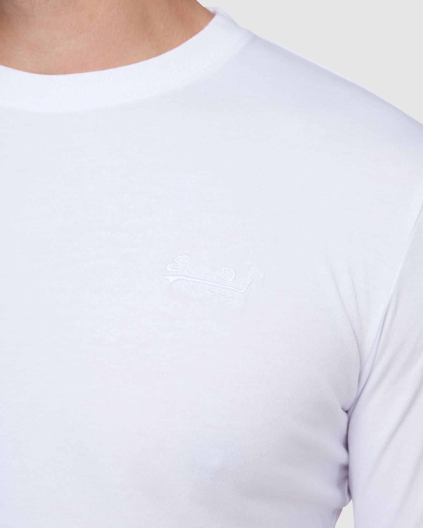 Organic Cotton Vintage Logo Embroidered Slim Fit Top | Optic