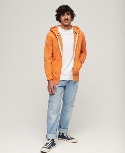 Essential Logo Slim Fit Ziphood | Mojave Orange