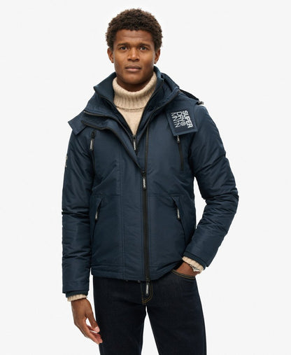 Hooded Mountain Windbreaker Slim Fit Jacket | Eclipse Navy