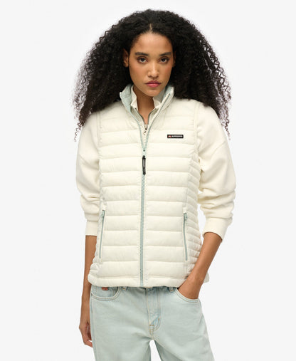 Fuji Lite Padded Slim Fit Gilet | Off Grey
