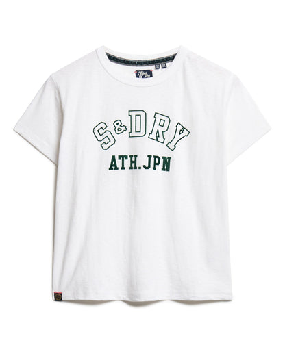 Athletic Graphic Fitted Slim Fit Tee | Off White Slub