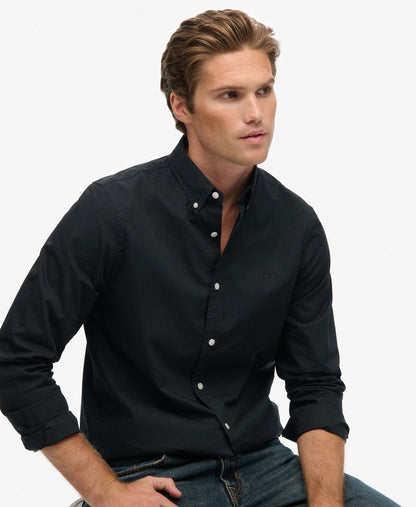 Essentials Tailored Lite Slim Fit Shirt | Black