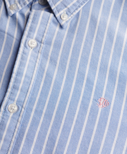 Classic Oxford Long Sleeve Shirt | Broker Blue Stripe