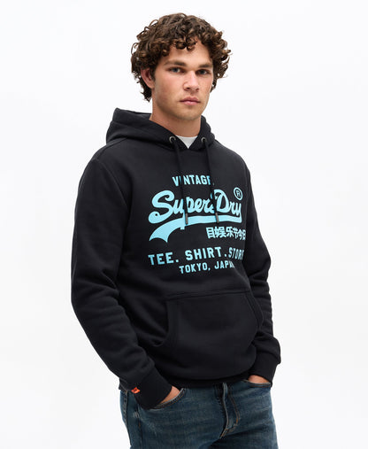 Vintage Logo Relaxed Hoodie | Jet Black