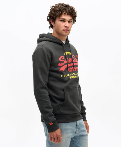 Vintage Logo Relaxed Hoodie | Washed Black