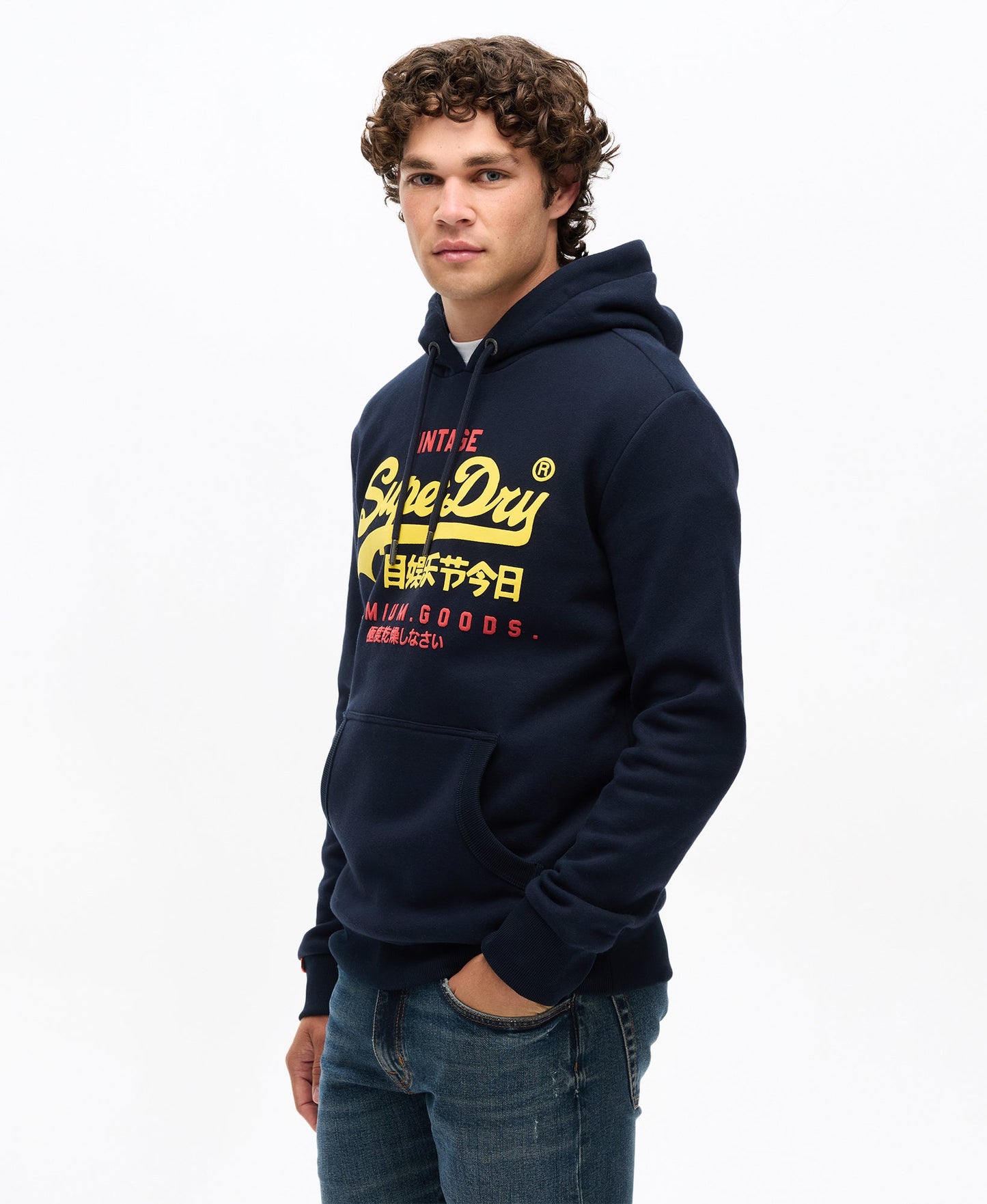 Vintage Logo Relaxed Hoodie | Deep Navy