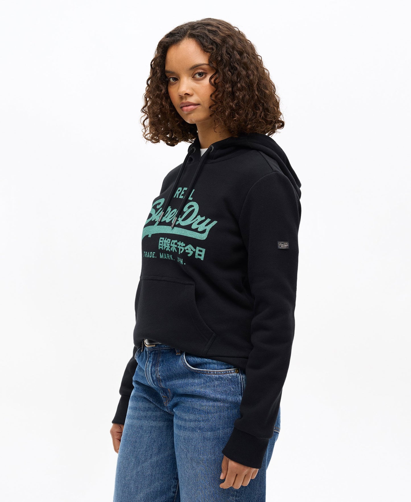 Vintage Logo Relaxed Hoodie | Black