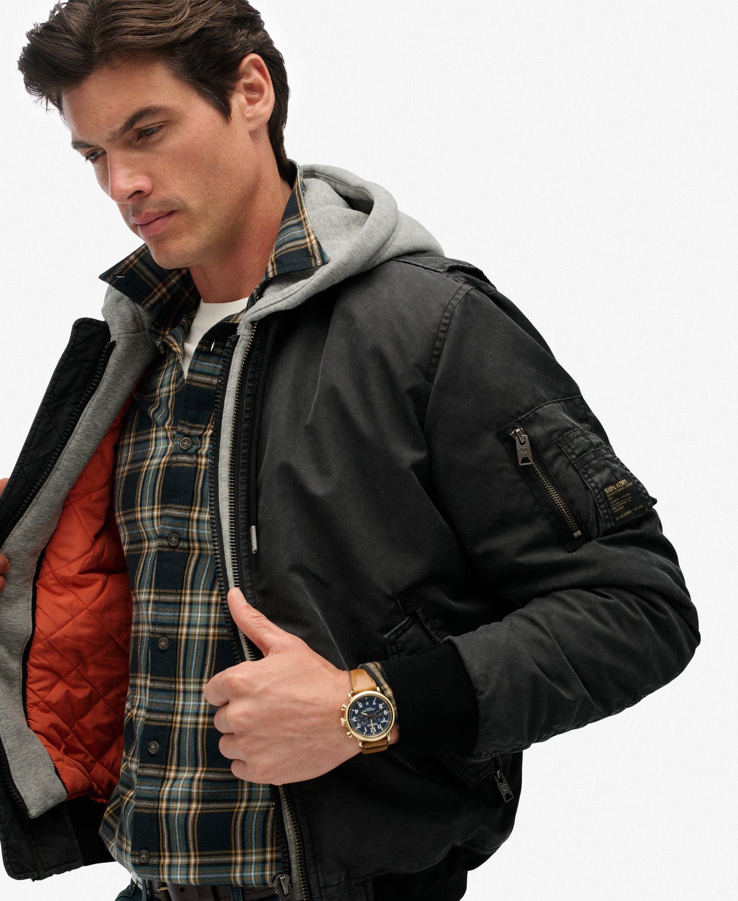 Military Ma1 Bomber Jacket | Washed Black
