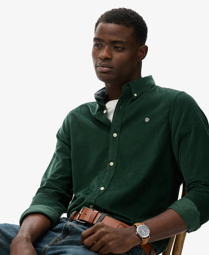 Classic Needle Cord Shirt | Enamel Green