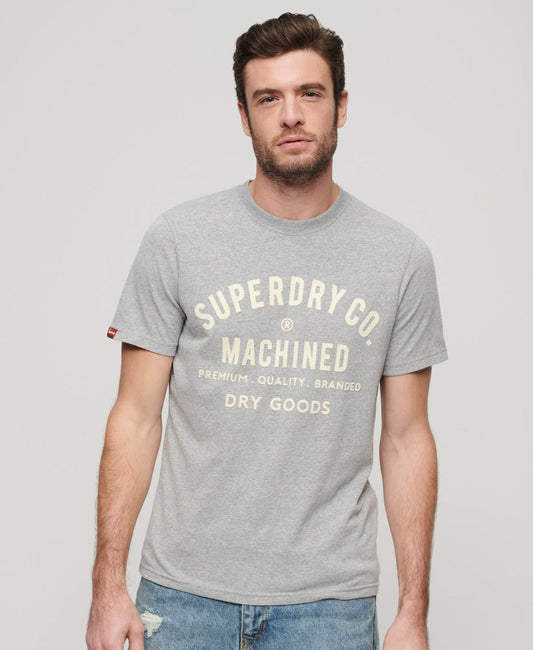 Workwear Flock Graphic T-Shirt | Ash Grey Marle