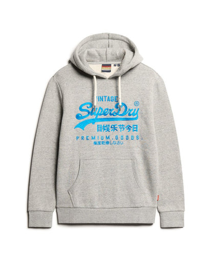 Neon Vintage Logo Graphic Hoodie | Athletic Grey Marle
