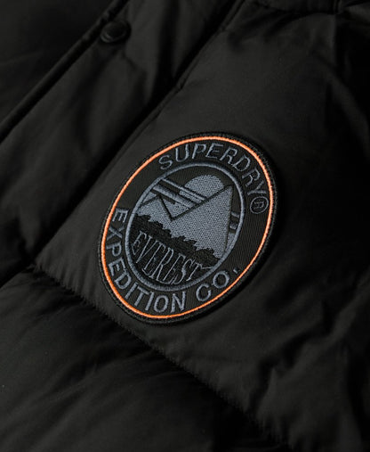 Everest Longline Baffled Parka | Jet Black