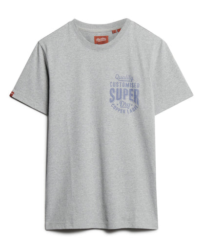 Copper Label Chest Graphic Tee | Ash Grey Marle