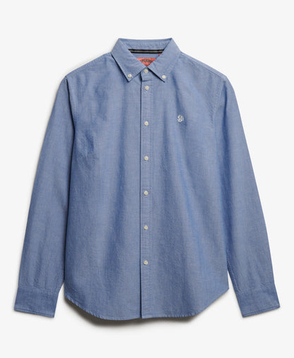 Slim Oxford Long Sleeve Shirt | Azure Blue Chambray Oxford