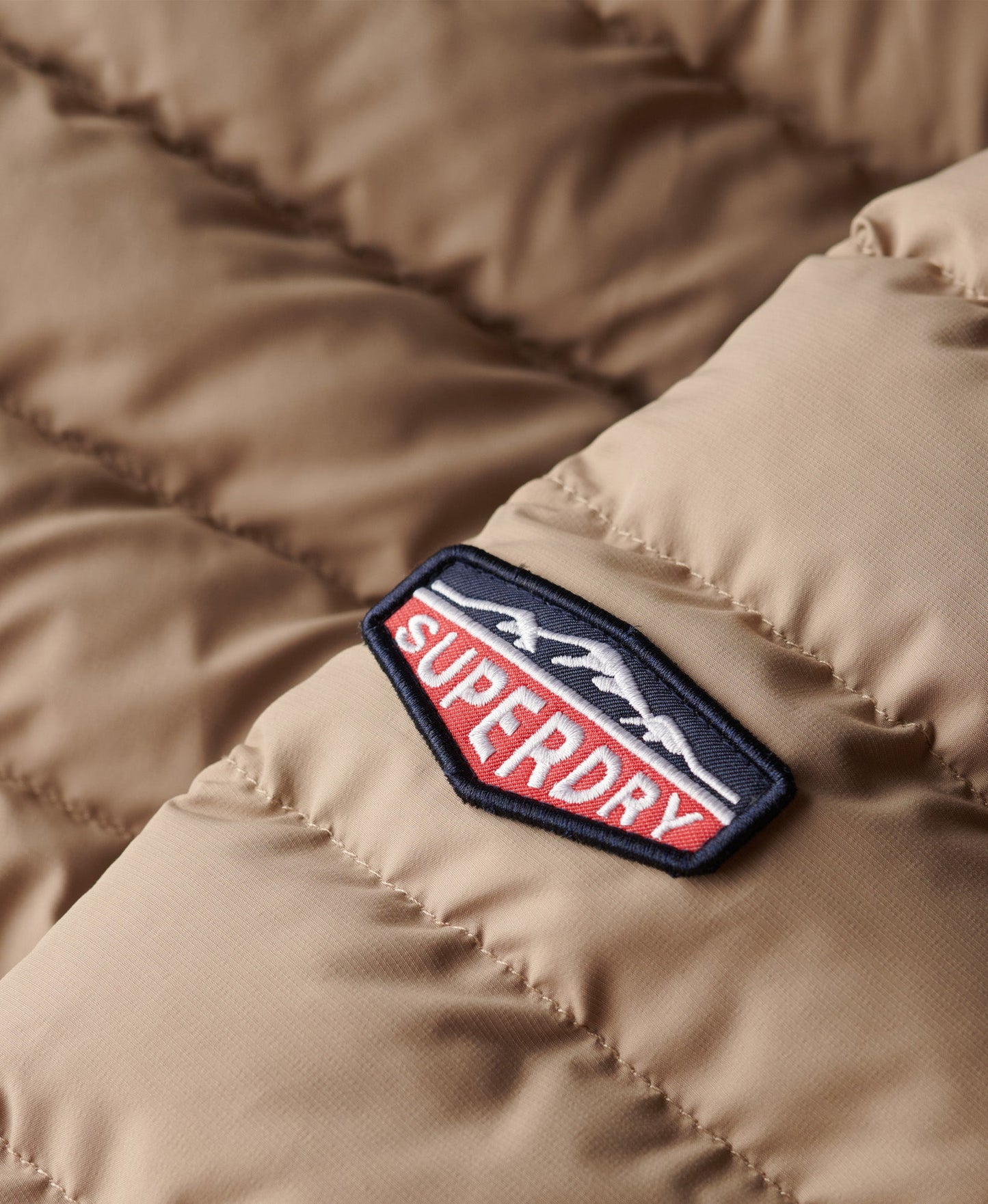 Hooded Fuji Padded Slim Fit Jacket | Winter Twig Beige