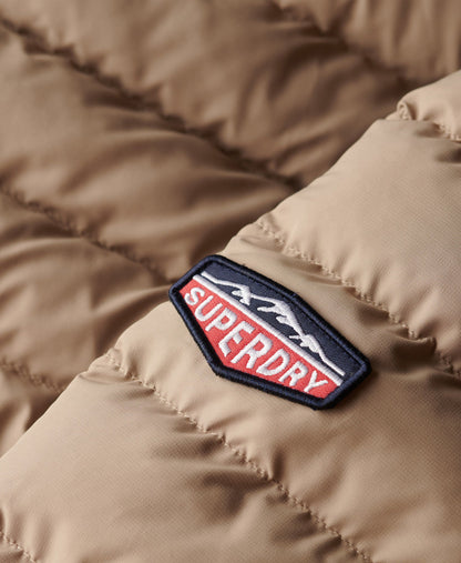 Hooded Fuji Padded Slim Fit Jacket | Winter Twig Beige