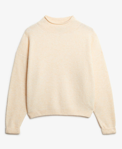 Slouchy Mock Neck Jumper | Butter Cream Twist