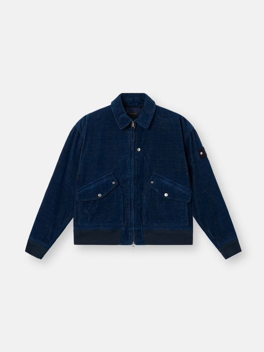 4100123 INDIGO MICRO CORDUROY-RINSED
