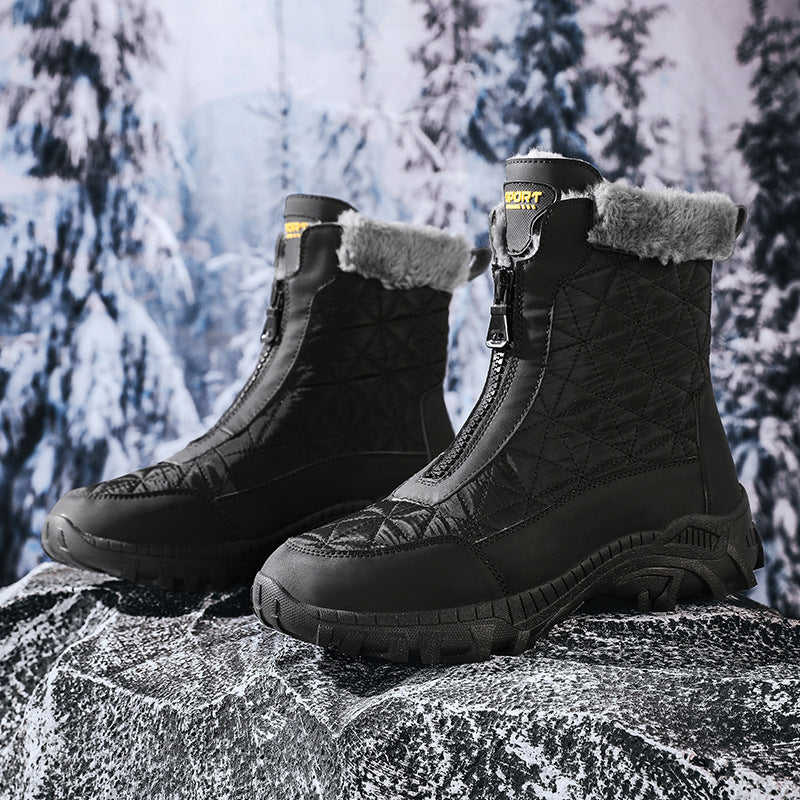 (Limited Time 70% Discount Event) Men's 2024 Winter New Wide Toe Ankle Support Orthopedic Arch Support Snow Boots Warm Waterproof Non-slip Anti-puncture Hiking Boots