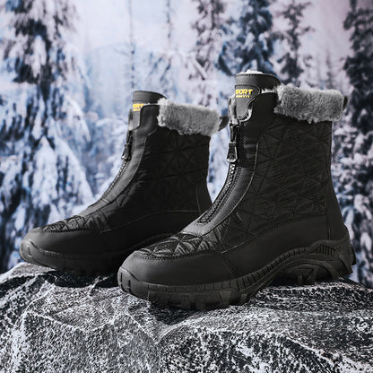 (Limited Time 70% Discount Event) Men's 2024 Winter New Wide Toe Ankle Support Orthopedic Arch Support Snow Boots Warm Waterproof Non-slip Anti-puncture Hiking Boots