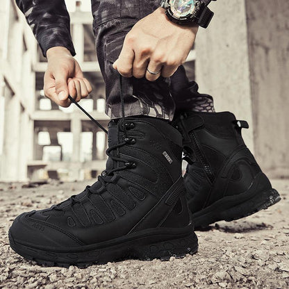 Men's Anti-Sprain Military Tactical Work Boots Waterproof Non-Slip Anti-Puncture Hiking Boots