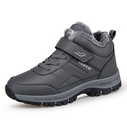 (Limited Time 49% Promotional Discount) Men's Winter Warm Orthopedic Hiking Snow Boots Waterproof Non-slip Wide Toe Arch Support Work Boots