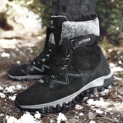 (Limited Time 49% Discount Event) Men's Orthopedic Arch Support Wide Toe Snow Boots Non-slip Waterproof Cold Warm Hiking Boots
