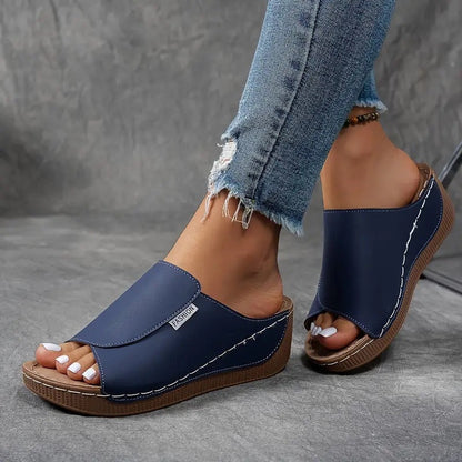Comfortable Slides with Arch Support - Women's Plain Breathable Sandals