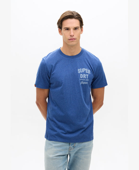 Copper Label Chest Tee | Bright Blue Marle