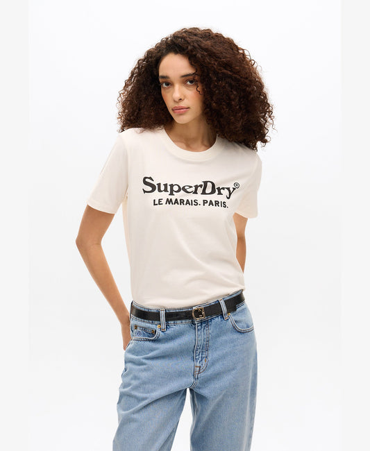 Venue Metallic Graphic Tee | Chalk White