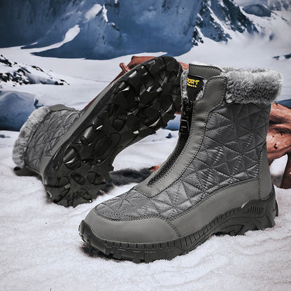 (Limited Time 70% Discount Event) Men's 2024 Winter New Wide Toe Ankle Support Orthopedic Arch Support Snow Boots Warm Waterproof Non-slip Anti-puncture Hiking Boots