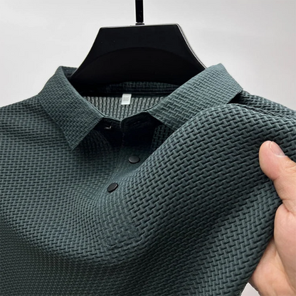 Men's Comfortable Breathable Summer Mesh V-neck Short Sleeve POLO Shirt