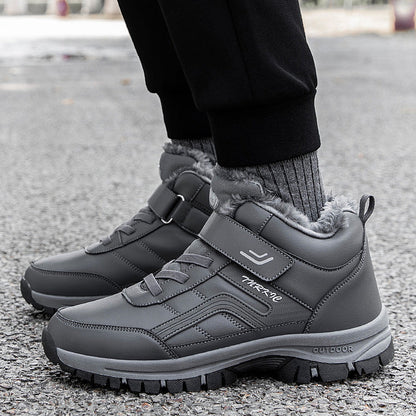 (Limited Time 49% Promotional Discount) Men's Winter Warm Orthopedic Hiking Snow Boots Waterproof Non-slip Wide Toe Arch Support Work Boots